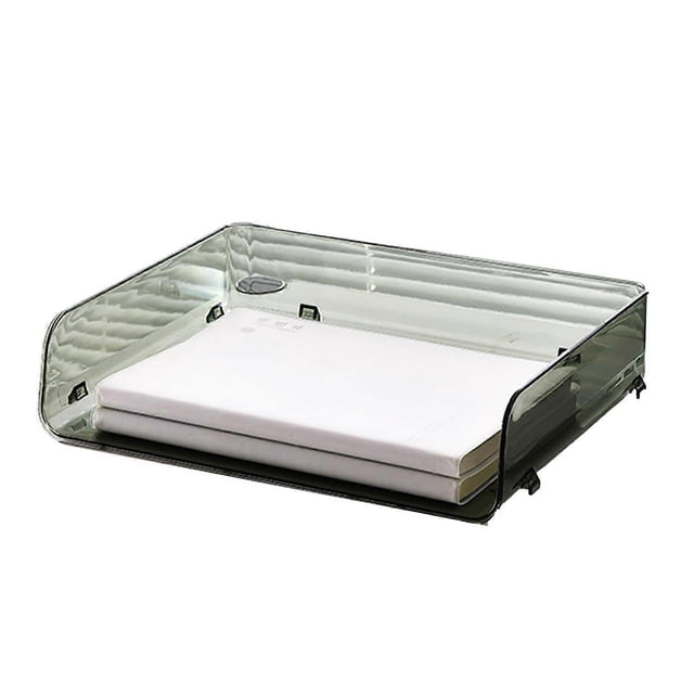 High-Quality Crystal Clear Styrene Desk Organizer, Easy Assembly Stackable Letter Tray For Large Capacity Letter Size Storage