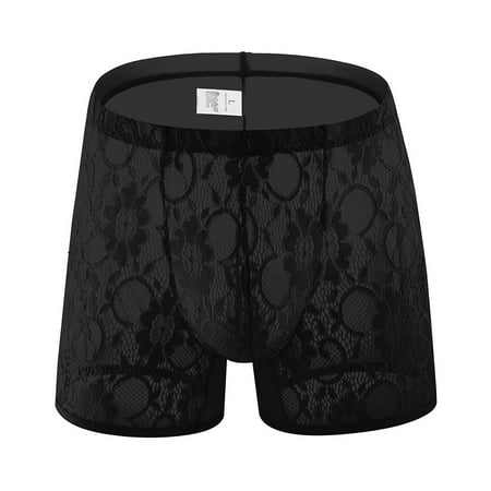 

CLZOUD Big Man Underwear Black Men s Lace Thong Sex Panties Panties Transparent Men s T Pants Underwear Briefs L