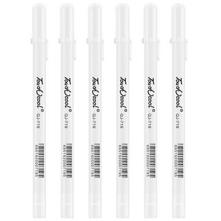 12 Pieces White Gel Ink Pen Set, 0.8 mm Fine Point White Art Pen White Pens  for Artists, White Rollerball Pens White Ink Pens for Black Paper,  Sketching, Drawing, Illustration, Adult Coloring