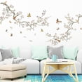 thumbnail image 2 of Wosthever Calcomanías de flores Pájaros Pegatinas de pared grandes Papel tapiz removible Oficina de negocios Hogar TV Adornos de fondo Decoración del hogar, 2 of 6