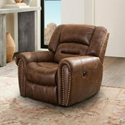 JAKOOLA 40.5'' Wide Electric Recliner Soft Chair W/USB Port, Brown(Finish Leather)