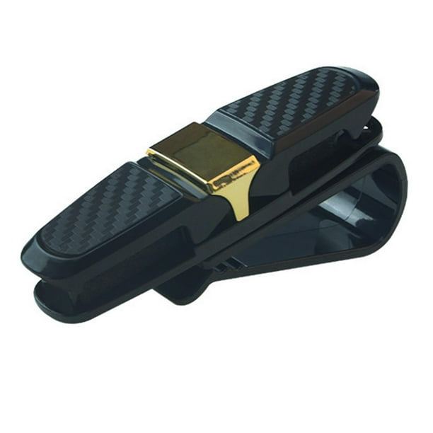 Soporte para visera de coche, clip para gafas de sol, accesorio compacto para coche Oro