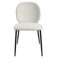 thumbnail image 6 of Set of 4 Boucle & Black Finish Side Chair, Mid-Century Modern Fabric Dining Chairs with Metal Frame (White), 6 of 7