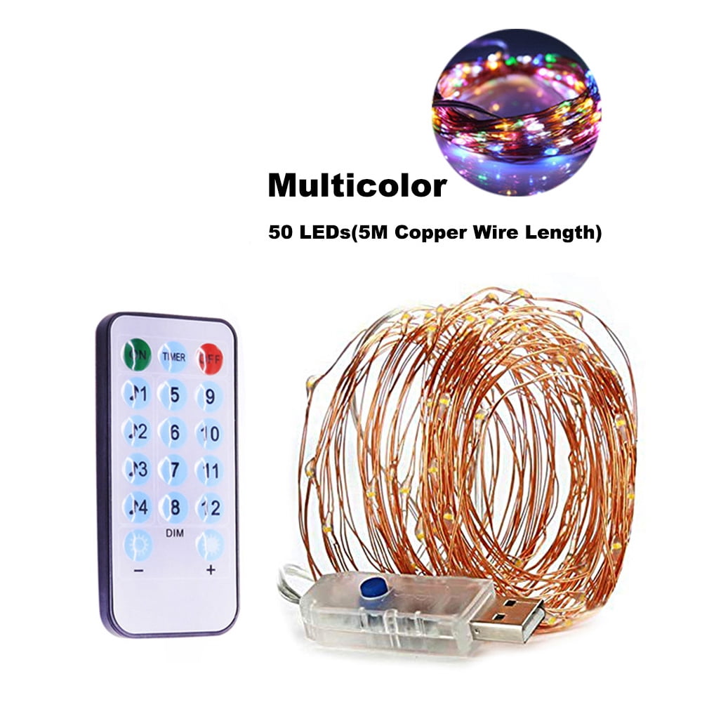 50 LEDs USB Fairy Lights Sound Activated Twinkle String Lights 5M/16