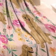 thumbnail image 3 of Golden Retriever with Flowers Blanket,Comfortable Soft Flannel Throw Blanket,All Season,Warm Lightweight Blankets for Sofa Bed Couch Living Room Chair,30"x40"(80x100cm), 3 of 4