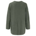 thumbnail image 5 of Kaondbfi Cardigan for Women, Korean Wool Coat Slim Trench Long Coat Fall Winter Elegant Round Neck Straight Korean Coat Mid Long Wool Overcoat Women's Winter Coat, 5 of 5