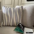 thumbnail image 2 of The HomeCentric Pillow Case With Zipper, Decorative Gray Pillow Covers, Pack of 2, 14x14 inch (35x35 cm) Jacquard Silk Lines Throw Pillow Covers, Abstract Pattern Modern Style Easter - Sway With Me, 2 of 10