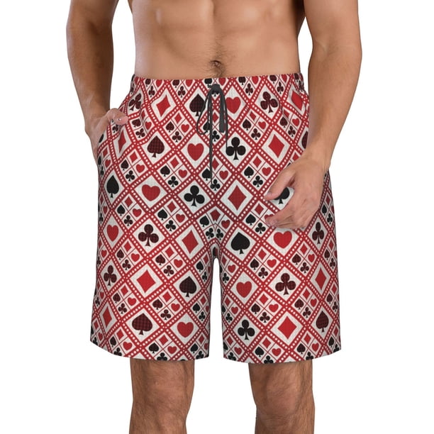 Fotbe Poker Trajes de Baño Estampados para Hombre, Shorts de Verano de Secado Rápido, Ropa de Playa, Bañadores-Small