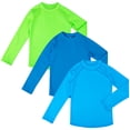 thumbnail image 1 of BIG ELEPHANT 3 Pack Kids Rash Guard Swim Shirt UPF 57+ Long Sleeve Rashguard Swimwear Surf Tops Sun Protection for Boys Girls, 1 of 5