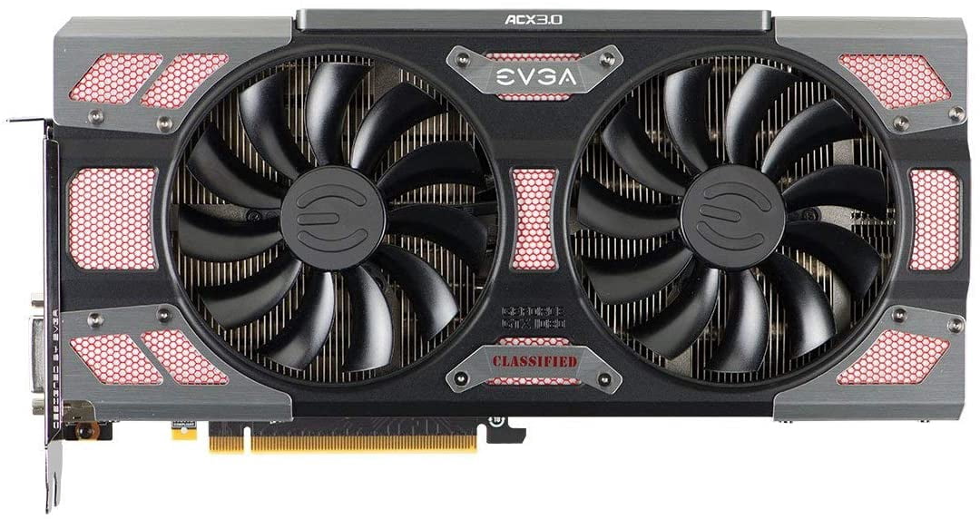 EVGA GeForce GTX 1080 CLASSIFIED GAMING ACX 3.0 8GB GDDR5X RGB LED 10 CM Fan 14 Power Phases Double BIOS DX12 OSD Support (PXOC) Video Graphics Card 08G-P4-6386-KR