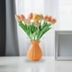 thumbnail image 5 of Naranja Mate de Cerámica de Loto en Forma de Florero, Florero Hidropónico para Decoración de Salas de Estar, 5 of 6