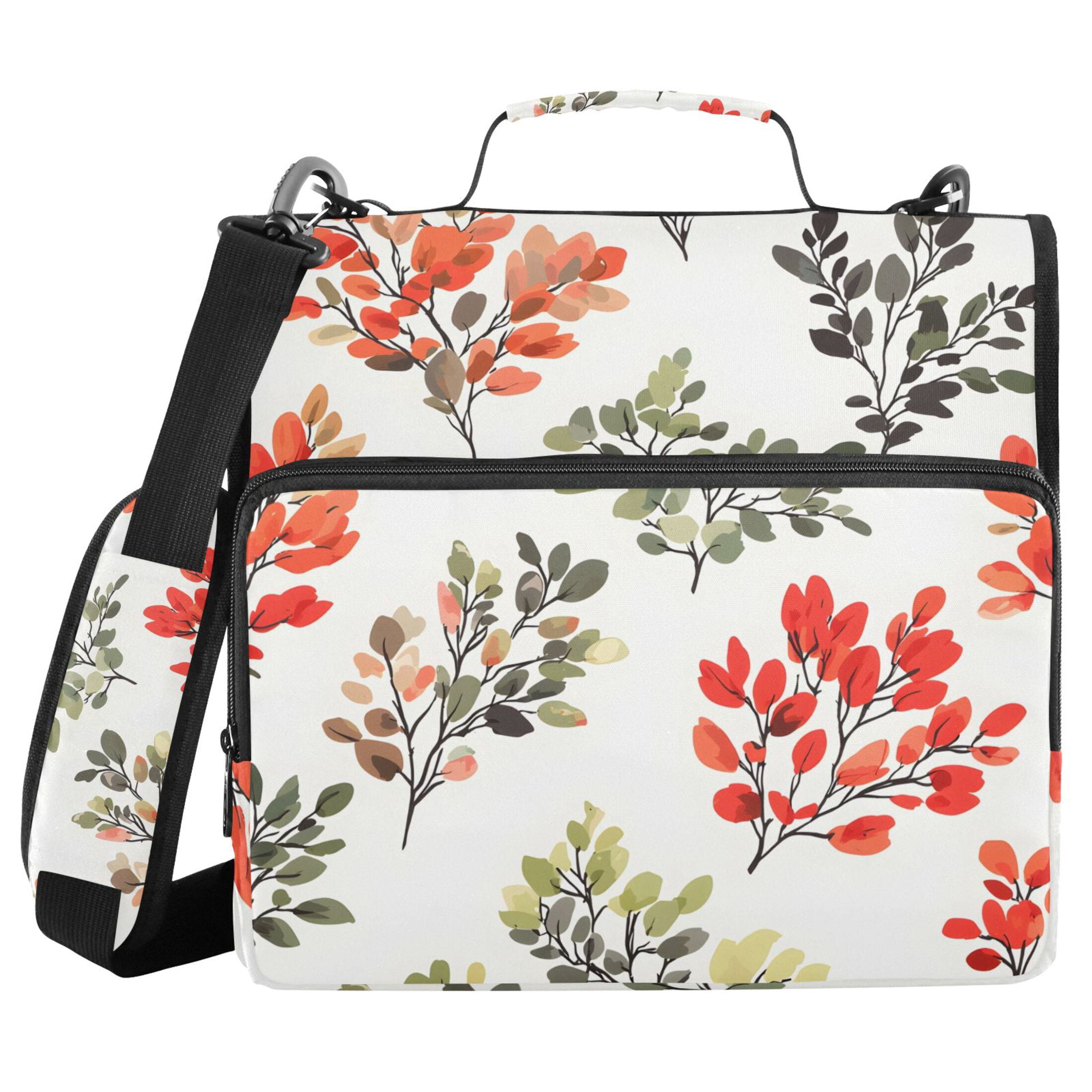 ALAZA Zipper Binder Leaves1 3 Ring Trapper Keeper File Folder Organizer Bag