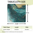 thumbnail image 2 of Teal Gold Marble Pattern Square Fitted Tablecloth with Elastic Edge,Square Table Cover,Washable Elastic Table Cover for Home Kitchen Party Decor 34"x34", 2 of 6