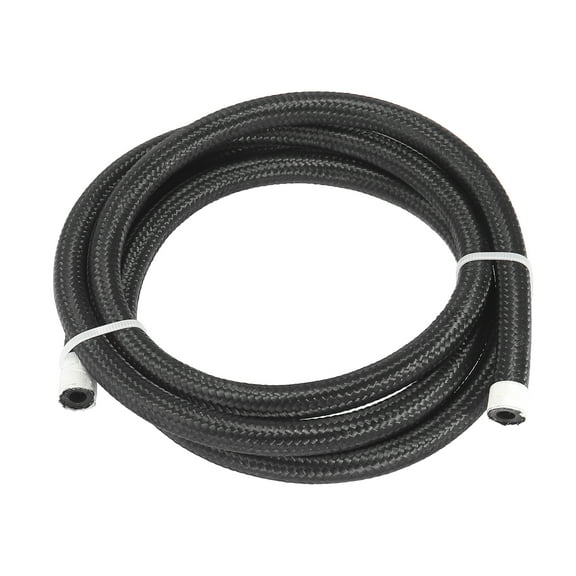 AN4 1/4" 5ft CPE Fuel Line Hose Nylon Stainless Steel Car Engines Braided Tube Black