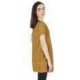 thumbnail image 3 of Moomaya Solid Half Button placket Tunic For Womens Casual Round Neck Basic Pleated Long Top, 3 of 7