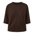 thumbnail image 4 of IMENGL Long Sleeve Tops for Womens Basic Round Neck Tees Color Cotton Blouses Comfy Fit Pullover Breathable Ladies Fashion Daily Loose Casual Women Long Sleeve Shirt,M-XXXXXL, 4 of 4