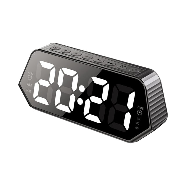 Yeacher Réveil Numérique Machine à Bruit Blanc 6 Sons Apaisants pour Dormir Arrêt Automatique Minuterie Affichage LED Volume Réglable, Noir