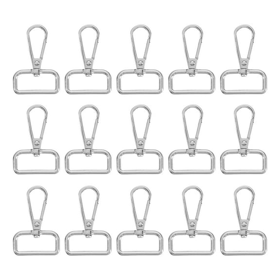 Uxcell 15Pack Swivel Clasps, 1" D Ring Lobster Clasp Claw Push Gate Snap Hook, Silver