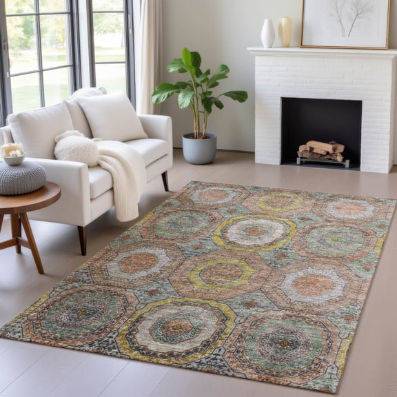 Addison Rugs Chantille Indoor/Outdoor Transitional Panel Sage Machine Washable Rectangle Rug, 10' x 14'