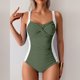 thumbnail image 2 of Traje de Baño sin Mangas con Cuello en V Empujado Acolchado con Control Abdominal, Trajes de Baño de Bikini de Tamaño Más Grande para las Vacaciones en la Piscina de la Playa, 2 of 5