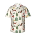 thumbnail image 1 of Balery Christmas Dachshund Dog Camisas hawaianas de manga corta para hombre, camisas playeras de corte holgado, camisas de vacaciones con botones,Small, 1 of 7