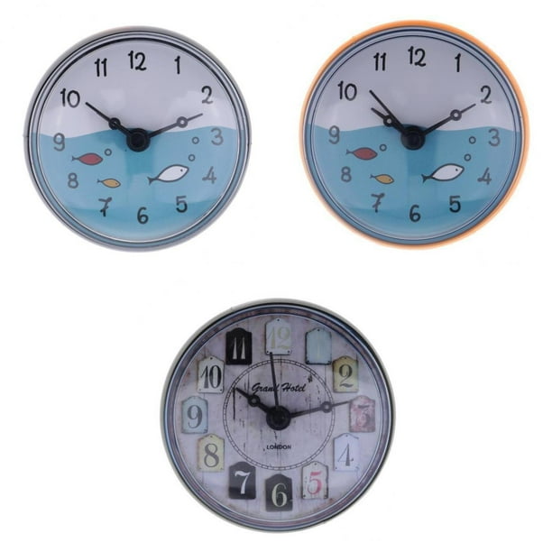 3Pcs Bathroom Clock Waterproof Mini Bath Wall Clock Time Display Resistance Orange5 Walmart.ca