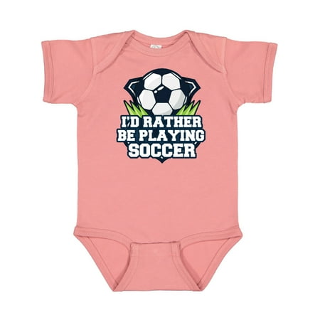 

Inktastic I d Rather Be Playing Soccer Gift Baby Boy or Baby Girl Bodysuit