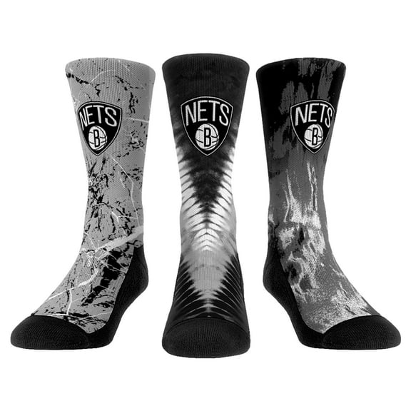 Youth Rock Em Socks Brooklyn Nets Three-Pack Crew Socks Set