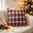 thumbnail image 6 of Christmas Tartan Plaid Throw Pillow 18x18 Inch Filled Decorative Cushion Holiday Red Green Plaid Pillow for Sofa Couch Living Room Home Decor, 6 of 6