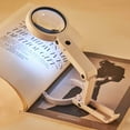 thumbnail image 5 of Lupa óptica transparente, lupa portátil de mano con luz para leer, hacer manualidades y reparaciones, ultra brillante, independiente con base de pie ajustable, 5 of 5