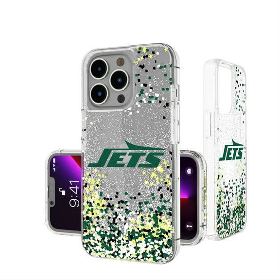 New York Jets iPhone Glitter Case with Confetti Design