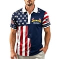 thumbnail image 4 of Homeyce Mens 250 Anniversary Usa Polo Shirt Short Sleeve Usa Flag Print Polo Shirts 4th Of July Independence Day Polo T-Shirts Buttoned 250 Years Of Liberty Patriotic Outfit,Blue XL, 4 of 4