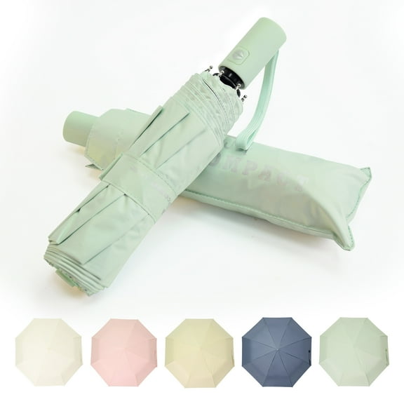 SY COMPACT Travel Umbrellas for Rain Automatic Folding Sun Umbrella for Walking Waterproof Windproof Umbrellas for Women and Men (Green)