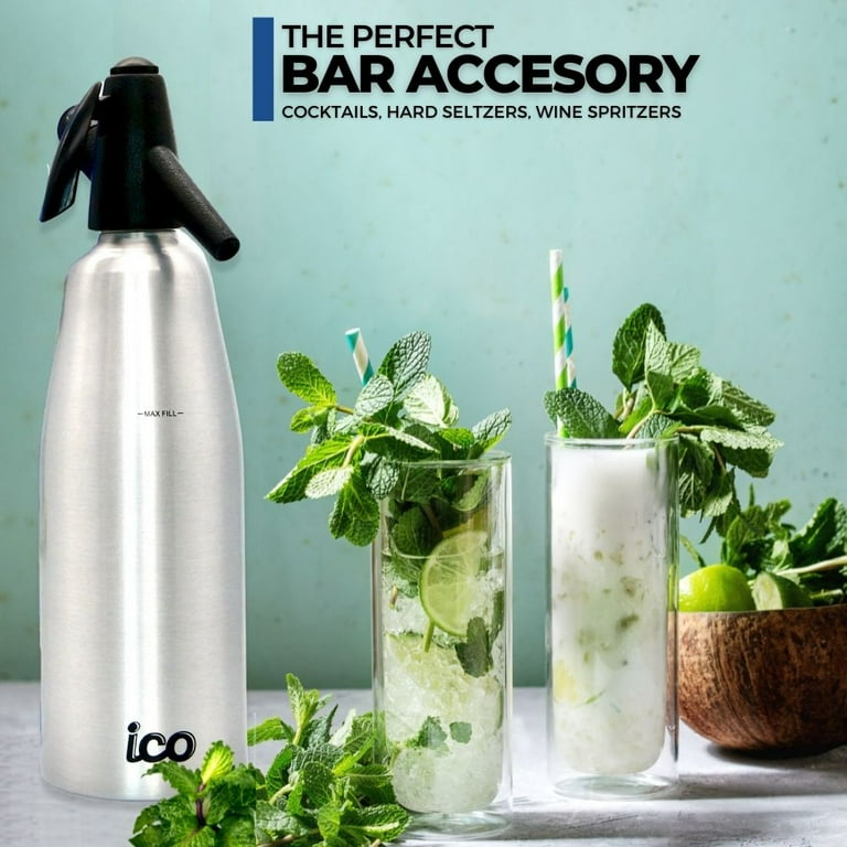 Aazon.co: KOUPOURA Soda Siphon, Upgraded 1L Seltzer Water Aker Portable Soda Water Siphon
