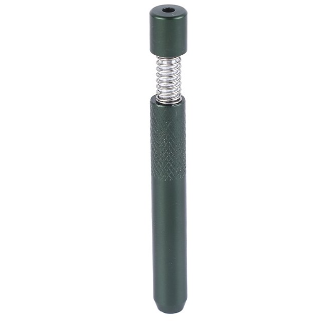 Tubo de soporte para cigarrillos, aleación de aluminio suavizante portátil, botón de resorte seguro, tubo de cigarrillo de metal para viajes familiares, color verde