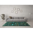 thumbnail image 3 of Ahgly Company Indoor Round Animal Turquoise Blue Traditional Area Rugs, 8' Round, 3 of 4