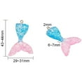 thumbnail image 2 of Resin Pendants with Glitter Powder Mermaid Tail Shape Mixed Color 43~44x29~31x6~7mm Hole: 2mm 8pcs/color 40pcs/set, 2 of 7