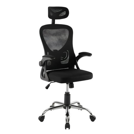 VECELO Ergonomic Office Chair, Swivel Mesh Computer Task Chair with Dynamic Lumbar Support, Chair with Adjustable Headrest and Armrests, Black