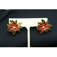 thumbnail image 2 of Just Love Jewels Enamel Poinsettia Earrings Costume Jewelry, Christmas Holiday Jewelry Gift, 2 of 5
