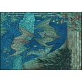 thumbnail image 1 of Ahgly Company Machine Washable Indoor Rectangle Transitional Deep-Sea Blue Area Rugs, 5' x 7', 1 of 7