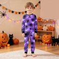 thumbnail image 5 of TOWED22 Toddler Girls Boys Halloween Pajamas Set Kids Pumpkin Print Sleepwear Pjs Long Sleeve 2pcs Soft Jammies(Purple,4-5 Y), 5 of 9