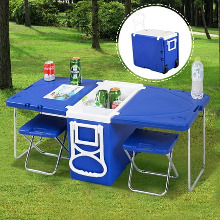 Goplus Multi Function Rolling Cooler Picnic Camping Outdoor