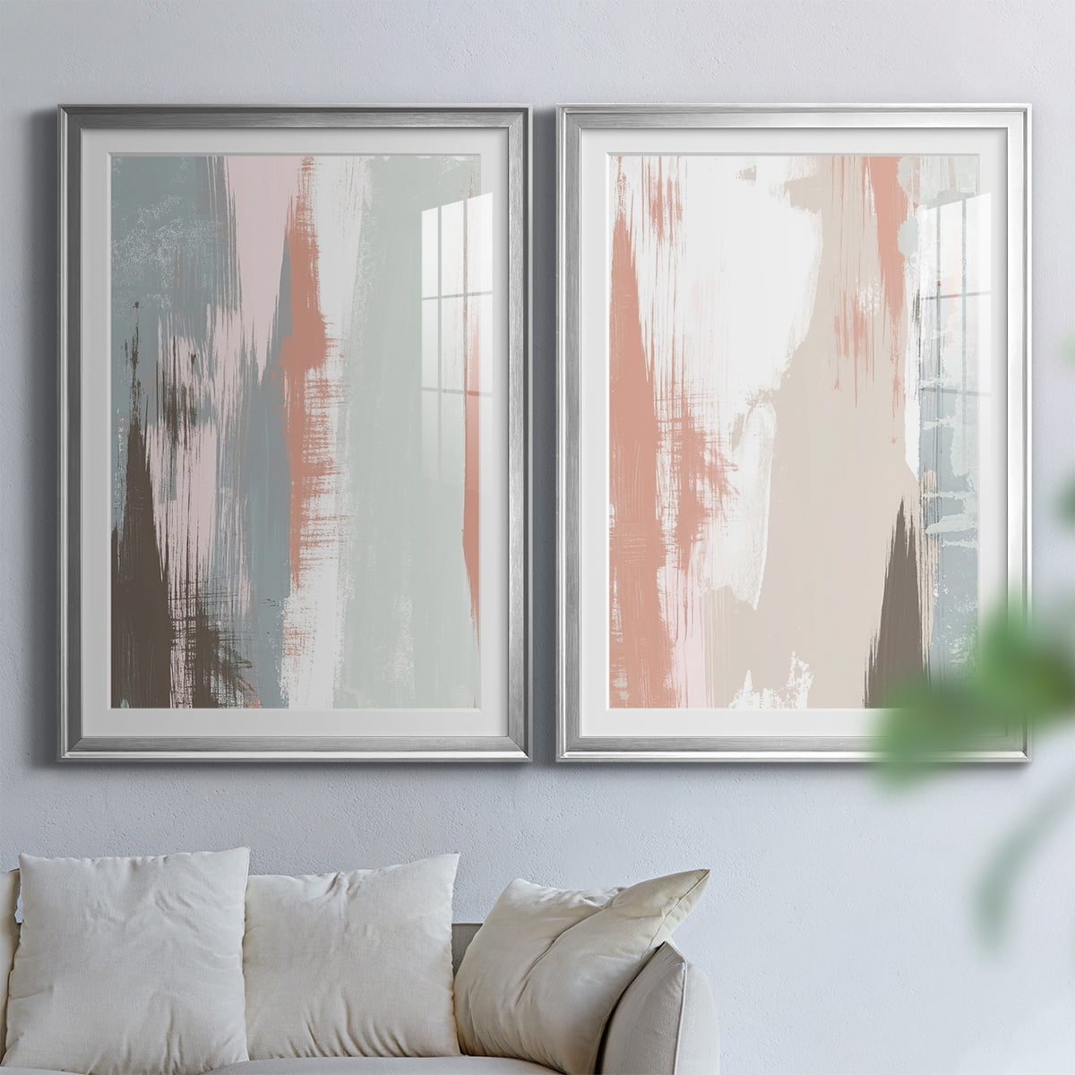 Wexford Home Sandstone Peel I Premium Framed Print, 26.5" x 36.5" - Ready to Hang, Silver (Set of 2)