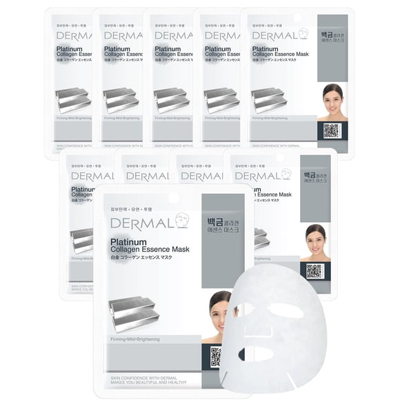 Mascarilla facial DERMAL Platinum Collagen Essence 23 ml para todo el rostro