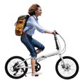 thumbnail image 2 of Folding Bike, Folding Bicycle, 20 Inch T-Bar Folding Bike White, Aluminum Frame, Low Step Design, PU Foam Saddle, Supports 176 lbs, Portable and Compact for Commuting, Travel, 2 of 16