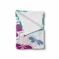 thumbnail image 2 of Dragonfly Soft Flannel Fleece Blanket, Modern Dragonfly and Floral Pattern Hydrangea Petals Like Fireworks Colorful Art, Cozy Plush for Indoor and Outdoor Use, 50" x 60", Multicolor, by Ambesonne, 2 of 6
