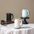 thumbnail image 2 of 0.8L Portable Stainless Steel Electric Kettle, Double Layer Anti-Scald, Auto Shut-Off Mini Hot Water Boiler for Travel Camping Office, 600W Low Power, 2 of 11