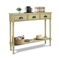 thumbnail image 2 of Urbanest Burlington Solid Wood Console Table with 3 Drawers & Lower Shelf – Entryway Table, Hallway Sofa Table, Narrow Accent Table for Living Room – 39.5″ × 9.5″ × 32″ – Beige Farmhouse Decor, 2 of 7