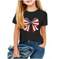 thumbnail image 2 of BRGZLK Boys Girls Independence Day Patriotic Top Funny USA American Flag Printed Tees Kids Casual Loose Round Neck Short Sleeved T-Shirts Black 7-8 Years, 2 of 4