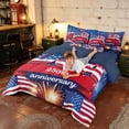 thumbnail image 4 of Manfei Festive USA 250th Anniversary Full Size Bedding Sets, Patriotic Theme Full Size Bed in a Bag, Blue Red, Navy Reversible 7 Pieces, 4 of 6